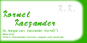 kornel kaczander business card